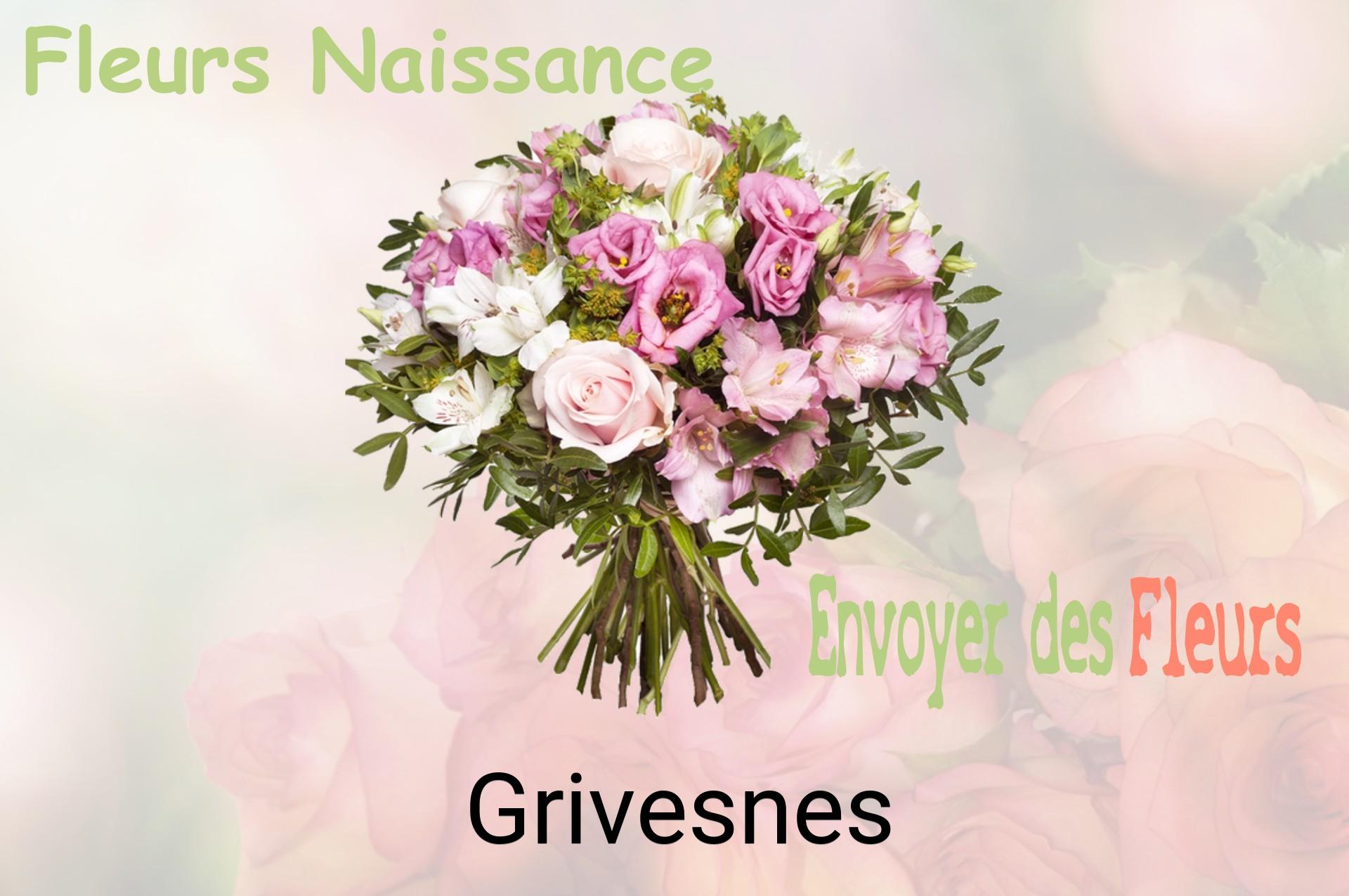 Bouquet de fleurs de naissance livré à Grivesnes